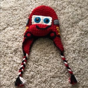 knitted lightning mcqueen hat